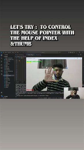 Jitendra on Instagram: "Hand Gesture Controlled Mouse Pointer that move the cursor without touching a mouse — using only your hand in front of the webcam! 🖐️🖱️ 🔧 Technology : Python OpenCV (real-time video processing) MediaPipe Hands (21-point hand landmark detection) PyAutoGUI (controlling the actual mouse) #python #opencv #mediapipe #pyAutoGUI #AI"