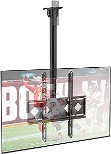 Ceiling TV Mount 360 Swivel, Heavy Duty Hanging TV Mount Fits 24-65 inch LED, LCD, OLED, Plasma Flat Screen TVs, Adjustable Outdoor Gazebo Pole Ceiling Mounts, Max VESA 400x400mm,Hold Up to 88lbs