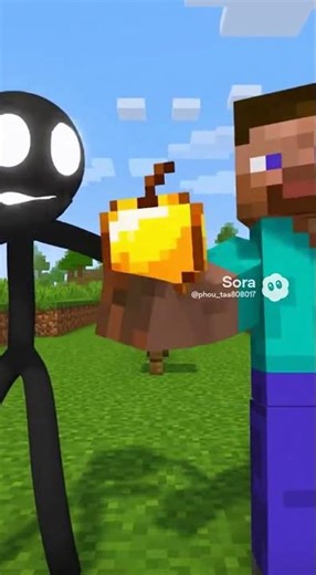a STICKMAN challenge with Minecraft HERO #stickman #minecraft #minecraftjokes #shorts