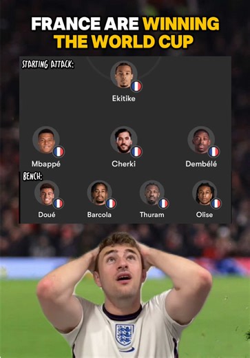 France attacking depth goes crazy, they are 100% winning Mbappe the World Cup 💀😱 #fyp #callumwm #francefootball #worldcup2026 #mbappe