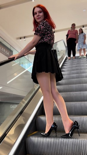 Redhead in Sheer Pantyhose with a Shiny Twist