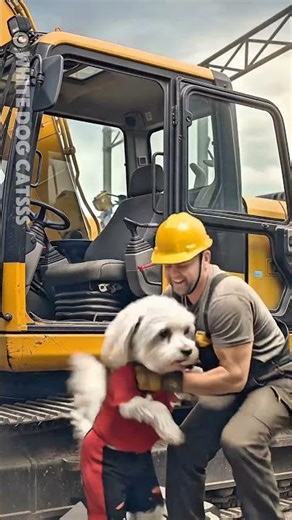 🛝🏗️The poor puppy was mocked by the cat for not having a cool swimming pool slide