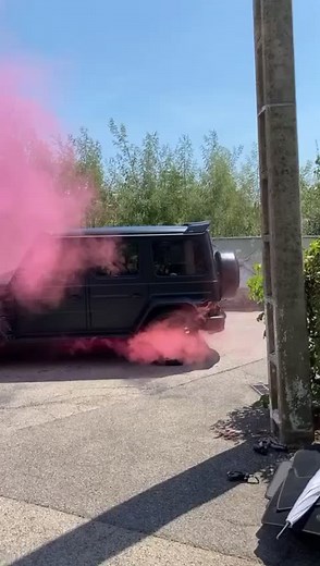 Pink Smoke SUV Scene and Stylish Photoshoot