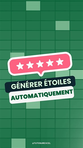 Est-ce que tu savais qu’on peut générer des étoiles automatiquement dans Excel selon une note attribuée ? ⭐ Tu vas voir, c’est beaucoup plus simple que ça en a l’air. Pour ça, on utilise une seule fonction : RÉPÉTER. 1️⃣ Dans la formule, tu mets ton texte entre guillemets et tu ajoutes un emoji (Windows ; pour ouvrir le panneau des emoji). 2️⃣ Ici, on choisit une étoile 🌟 3️⃣ Ensuite, point-virgule et le nombre de fois que tu veux répéter l’étoile (par exemple la note d’une cellule) 4️⃣ Tu vali