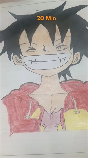 20 Minutes Luffy drawing ❤️‍🔥 #luffy #drawing #art #shorts