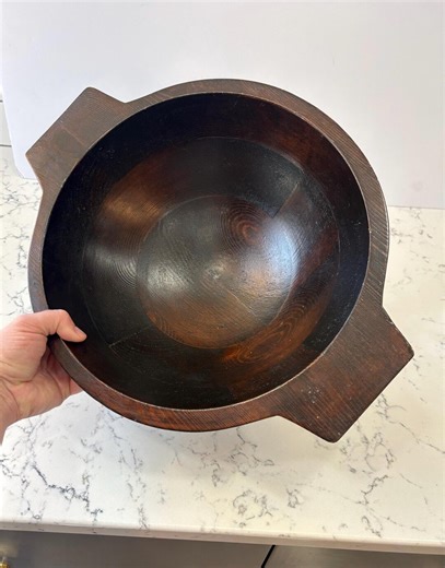 Vintage Primitive Wooden Dough Bowl. Rich Dark Wood Patina - Etsy