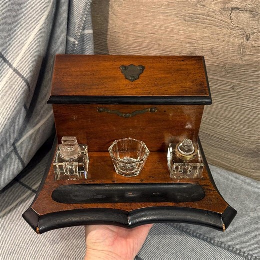 Vintage Office Desktop Victorian Antique Ink Well Wooden Writing Cabinet | Desk Tidy Companions | Stationery Storage Box | Writing Accessory - Etsy