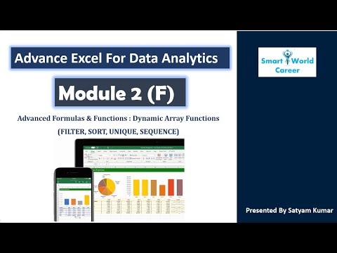 Module 2(F) | Dynamic Array Functions UNIQUE, SORT, FILTER, SEQUENCE | Advance Excel For DA