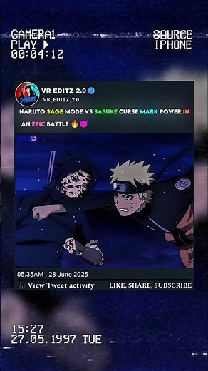 NARUTO SAGE MODE VS SASUKE CURSE MARK 🔥😈