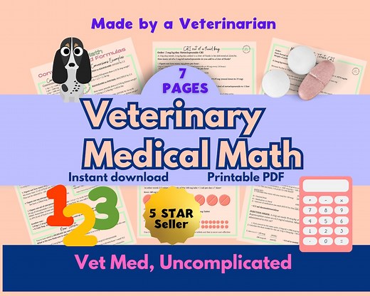 Vet Med Math Guide; Vet Notes for Vet Techs, Vet Students; Veterinary Calculations Cheat Sheets - Etsy