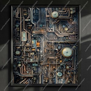 Vintage Circuit Board Art | Retro Computer Print P2 | Abstract Technology Wall Decor | Engineer Gift - Etsy