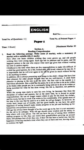 Kashmir Student Alerts on Instagram: "The JKBOSE 12th English Guess Paper 2025 includes 4 papers, each divided into Sections A, B, C, and D, which will help students prepare better for the exams."