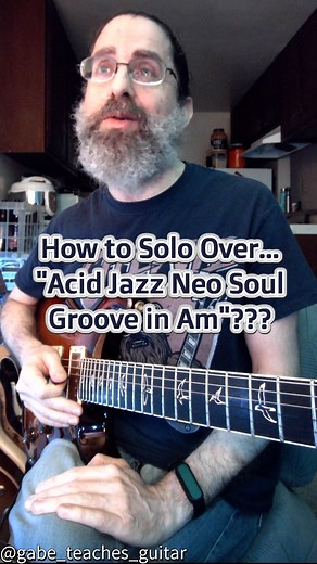 How to Solo Over..."Acid Jazz Neo-Soul Groove in Am"❓ I have never played or seen it before, but this ended up being a 3 chord song, so it took me 3 seconds to figure it out. 🤓🎸👂 Still lots to do...What do you think, how'd I do? If you did enjoy this lesson, please consider becoming a subscriber on FB. For just $1.99, you can join up to show support for what I do and for access to more content that you can't find anywhere else, including video lessons, tabs, etc. https://www.facebook.com/gabe