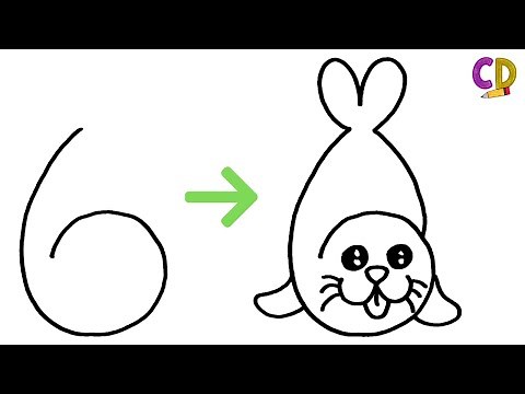 Drawing a Seal from Number 6 – Fun and Easy Art for Kids