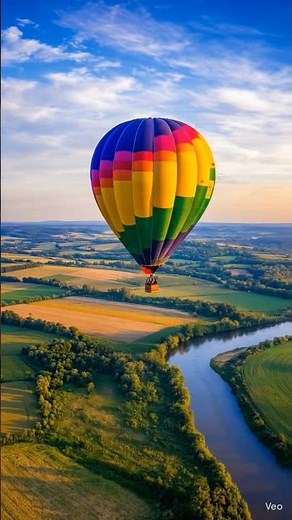 Hot Air Balloon Ride 🎈 | Breathtaking Sky View & Beautiful Landscapes #4k #youtubeshorts