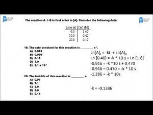 AP Chemistry Unit 5 Practice Problems 2020