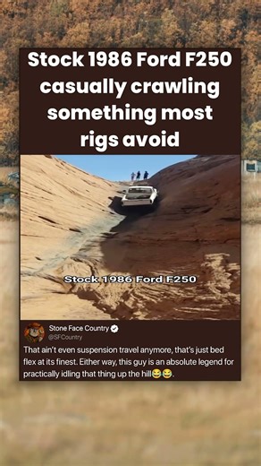 Stock 1986 Ford F250 casually crawling something most rigs avoid