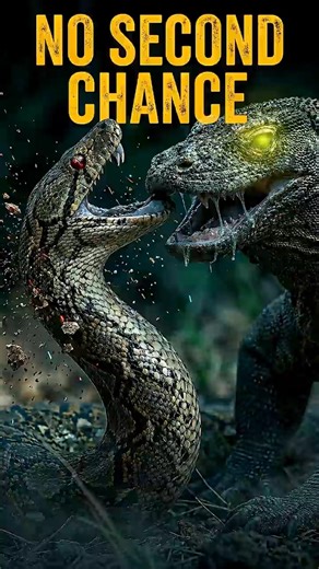 Who Survives This? Komodo Dragon vs. Python. #animals #wildlife #komodo #python