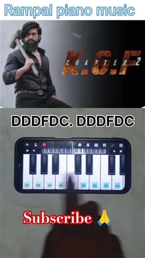 KGF Tone 🔥😎on mobile piano l Parfect Piano l rockey bhai #shorts #kgf #viral #hit #pianotutorial