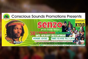 Are you ready for Senzo from South Africa and Zambian reggae bands? For details call 260977858893 or 260975711343 | UNZA TV