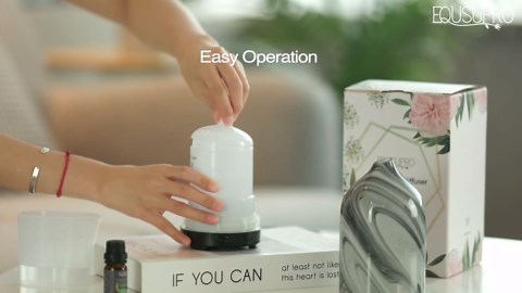 Essential Oil Diffuser Aromatherapy Diffuser - 120ml Glass Ultrasonic Cool Mist Scent Aroma Diffuser, Whisper Quiet with Auto Shut-Off, 4 Timer Setting &7 Colors Night Light for Home (Grey Wave)