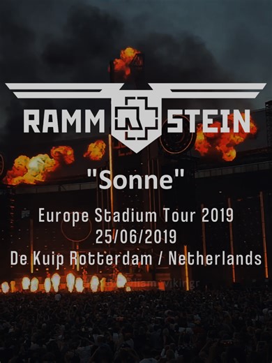 Sonne: Rammstein Concert at De Kuip Rotterdam 2019