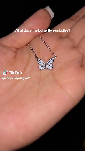 Blue butterflies point to birth and rebirth 🦋#necklace #butterfly #viral #fyp #sprituality