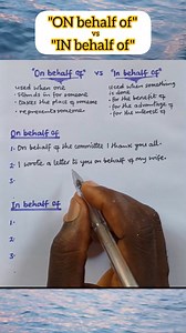 799K views · 6.9K reactions | "ON behalf of" vs "IN behalf of", what's the difference? #educational #English #differences #students #sentences | Table of Knowledge TV | Facebook