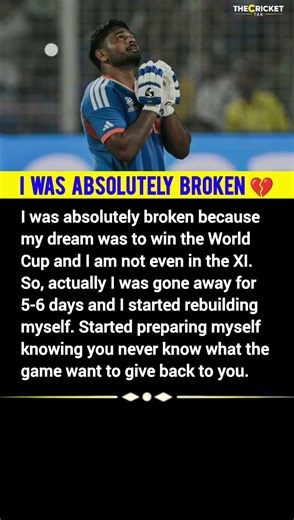 Sanju Samson's Emotional Story From Broken Dreams to Becoming a World Cup Champion! #sanjusamson