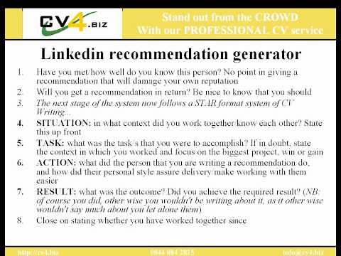 Linkedin Recommendation Examples