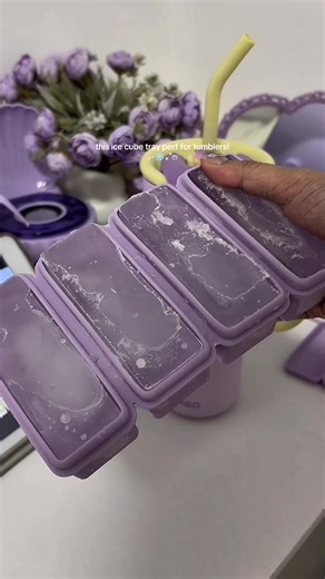 Silicone ice cube tray for tumblers 💜 #siliconeicemolder #siliconeicecubetray #icecubemolder #icecube #fyp
