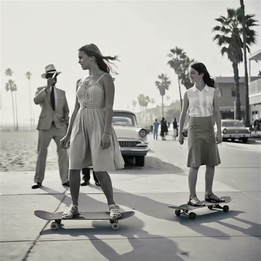 Skateboarding in the 1950s #shorts #history #skateboarding #creativeai