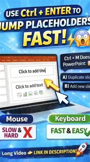 PowerPoint Hack | Ctrl + Enter Trick 🔥 | Jump to Next Placeholder Instantly! ⚡ |