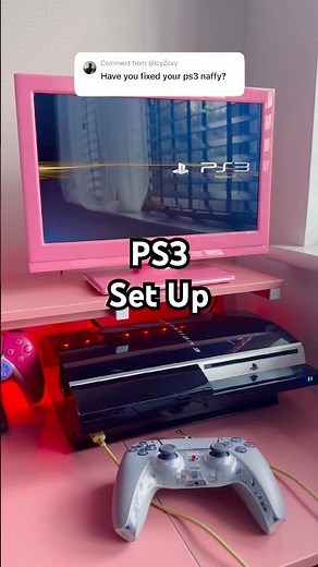 PS3 set up - but the hdmi port is broken 💔 #ps3 #shorts #gamingsetup #asmr #playstation #pink