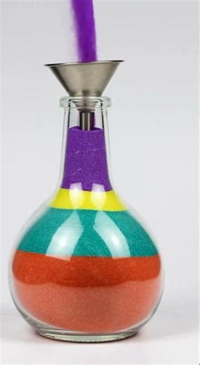 Creating Sand Art Bottles 🏖️ Desert Rainbow Layers #Shorts