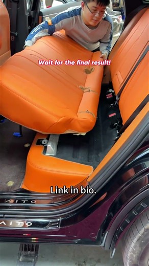 EKR Custom Orange Seat Cover for AITO M5 installation