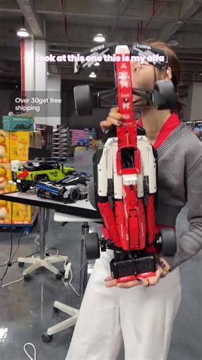 【Festival gift recommendations 】1:8 red and white building block racing car A1