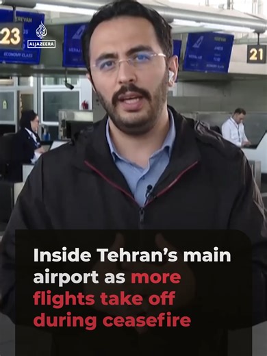 Al Jazeera’s Tohid Asadi has been seeing more flights take off at the main airport in Iran’s capital, where operations resumed on Saturday as the ceasefire with the US and Israel continues.