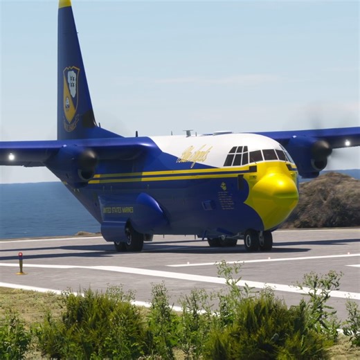 Rare Moment! Blue Angels C-130 "Fat Albert" Takes Off from Short Runway | Garage Aviation