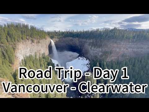 【加拿大自駕遊 Day 1】出發唱歌直衝！😱 一家四口Road Trip 首日震撼Helmcken Falls + 冰湖酒店房間開箱