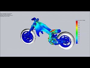 Static simulation on motorcycle frame with solidworks