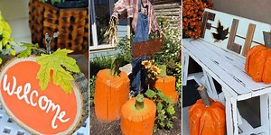 These Adorable Tree Stump Pumpkins Are the Easiest DIY Decoration You'll Make This Fall