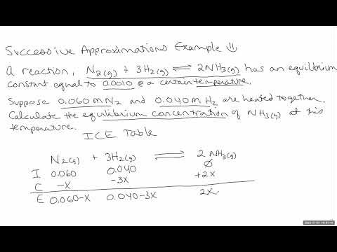 Use of Successive Approximations in Chemical Equilibrium Problem Example
