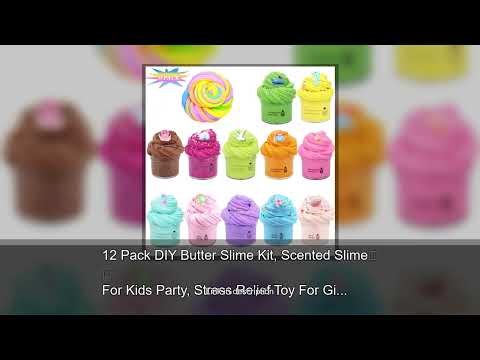 12 Pack DIY Butter Slime Kit, Scented Slime For Kids Party, Stress Relief Toy For Girls Boys, S