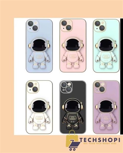 Astronaut Phone Case with Stand & Lens Film Protective Cover