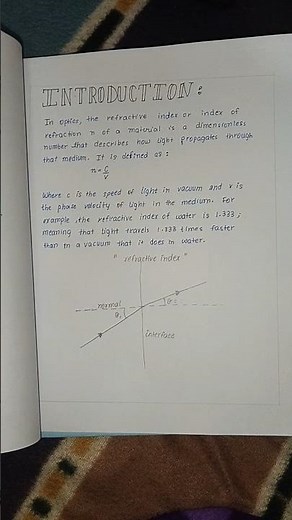 REFRACTIVE INDEX of water and oil by plane mirror and equiconvex lens | PHYSICS PROJECT CLASS 12th