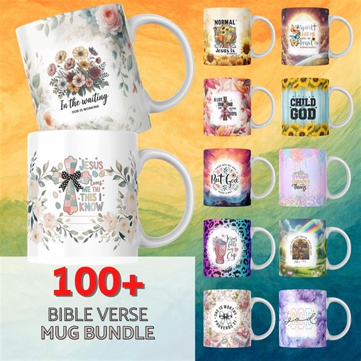 100+ Bible Verse Mug Bundle, Christian Faith Mug Wrap PNG, Scripture Quote Designs, Religious Sublimation Cup Templates, Inspirational Mugs - Etsy Australia