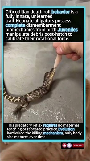 Innate Predatory Biology: Alligator Death Roll Is Genetically Encoded At Hatching#wildlife #animals