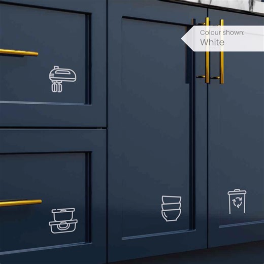Minimalist Kitchen Cupboard Icon Labels, Pantry Drawer Vinyl Stickers, Organisation Symbols - Etsy UK