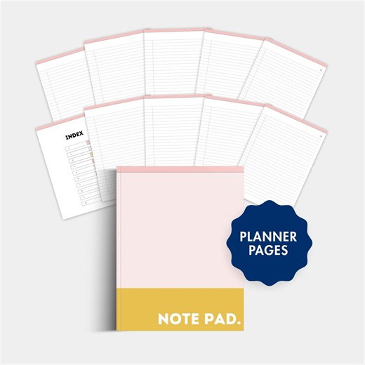 Digital Notepad Vertical US Letter | Simple Notes to Do Lists Planner Pages | Printable PDF Goodnotes JPEG - Etsy